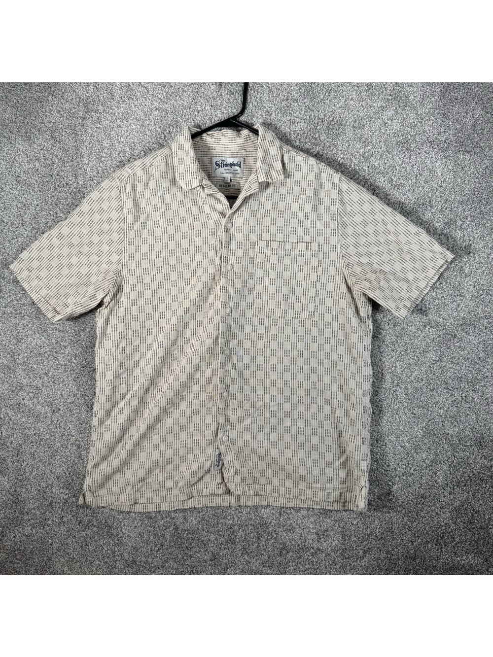 The Stronghold Linen Blend Button Up Shirt L Coastal Resort Beach Lightweight